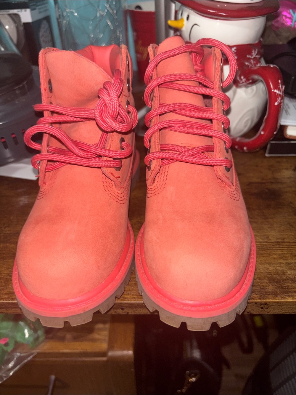 Girls coral  Lace-Up timberland Boots